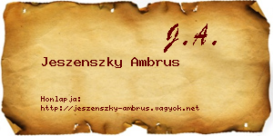 Jeszenszky Ambrus névjegykártya